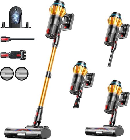 Cordless Vacuum Cleaner, 650W/60Kpa/70 Mins Cordless Stick Vacuum, Self-Standing Wireless Vacuum with LED Displsy, 1.8L Dust Cup, Anti-Tangle Vacuum Cordless, Vacuum Cleaners for Home/Pet Hair/Carpet in Kuwait