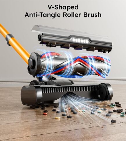 Cordless Vacuum Cleaner, 650W/60Kpa/70 Mins Cordless Stick Vacuum, Self-Standing Wireless Vacuum with LED Displsy, 1.8L Dust Cup, Anti-Tangle Vacuum Cordless, Vacuum Cleaners for Home/Pet Hair/Carpet in Kuwait