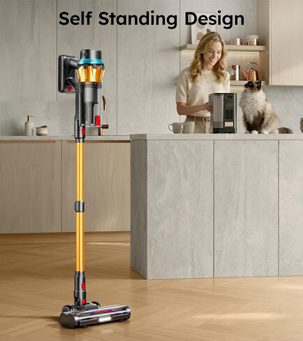 Cordless Vacuum Cleaner, 650W/60Kpa/70 Mins Cordless Stick Vacuum, Self-Standing Wireless Vacuum with LED Displsy, 1.8L Dust Cup, Anti-Tangle Vacuum Cordless, Vacuum Cleaners for Home/Pet Hair/Carpet in Kuwait