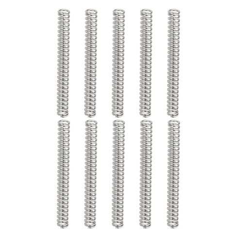 uxcell 10Pcs Compression Springs, 0.8mm Wire Diameter x 5mm OD x 45mm Length 304 Stainless Steel Extension Spring Ballpoint Pen Pressure Springs for Shop Home Repairs, Silver in Kuwait