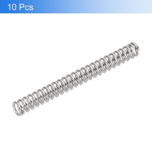 uxcell 10Pcs Compression Springs, 0.8mm Wire Diameter x 5mm OD x 45mm Length 304 Stainless Steel Extension Spring Ballpoint Pen Pressure Springs for Shop Home Repairs, Silver in Kuwait