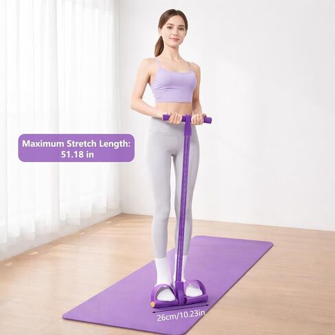 Resistance Bands with Handles, 6-Tube Foot Pedal, Natural Rubber Ankle Puller for Sit-ups & Full Body, Portable Home Gym Strength for Legs, Arms. in Kuwait