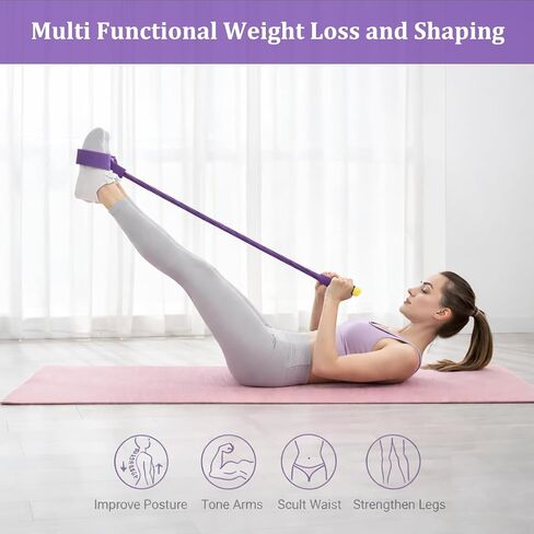 Resistance Bands with Handles, 6-Tube Foot Pedal, Natural Rubber Ankle Puller for Sit-ups & Full Body, Portable Home Gym Strength for Legs, Arms. in Kuwait