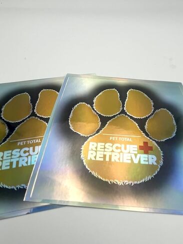 Rescue+Retriever® Pets Inside Pet Alert Safety Sticker 2 Pack | Reflective Fire Rescue Decal | UV Waterproof Vinyl | Window Door Sign Dogs Cats | Designed by a Firefighter in Kuwait