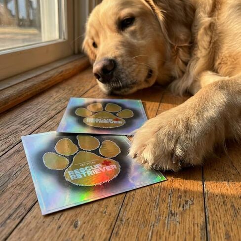 Rescue+Retriever® Pets Inside Pet Alert Safety Sticker 2 Pack | Reflective Fire Rescue Decal | UV Waterproof Vinyl | Window Door Sign Dogs Cats | Designed by a Firefighter in Kuwait