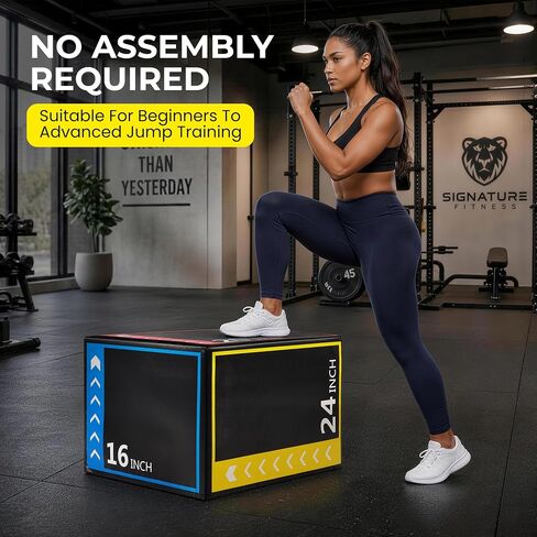 صندوق HulkFit 3 في 1 من الإسفنج Plyo Box، مقاس 16 بوصة × 20 بوصة × 24 بوصة، صندوق القفز البليومتري الناعم، صندوق تصعيد للتمرين، سطح أساسي من الإسفنج عالي الكثافة غير قابل للانزلاق لتدريبات الرشاقة في صالة الألعاب الرياضية المنزلية in Kuwait