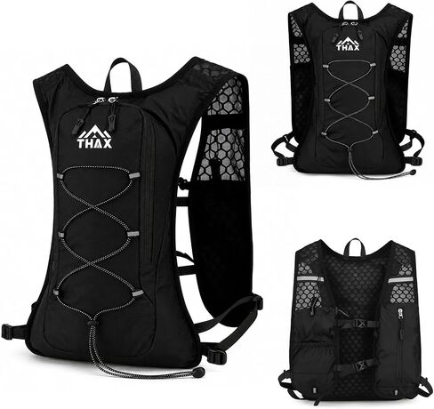 Running Hydration Vest for Men & Women, 180g Lightweight Breathable Hydration Pack with Water Bottle Snack Phone Pockets for Marathon Trail Running Hiking Cycling (No Water Bladder) in Kuwait