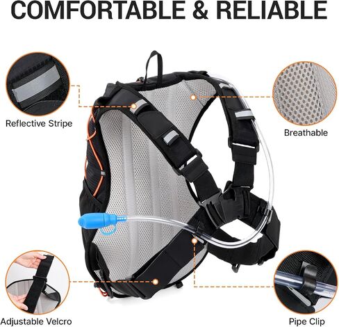 Hydration Backpack with 2L Leakproof Water Bladder, Lightweight Running Hydration Pack, Adjustable Chest Band-Style Water Backpack for Hiking, Cycling, Marathon, Trail Running and Outdoor Sports in Kuwait