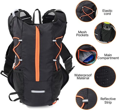 Hydration Backpack with 2L Leakproof Water Bladder, Lightweight Running Hydration Pack, Adjustable Chest Band-Style Water Backpack for Hiking, Cycling, Marathon, Trail Running and Outdoor Sports in Kuwait