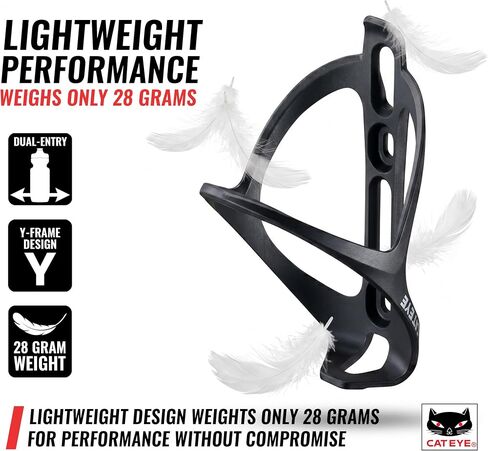 CATEYE BC-400 Bicycle Water Bottle Cage – Lightweight & Durable Bike Bottle Cage with Low-Profile Easy-Access Design, Securely Holds 20 oz, 24 oz & Larger Bottles, Fits Road, MTB & Gravel Bikes in Kuwait