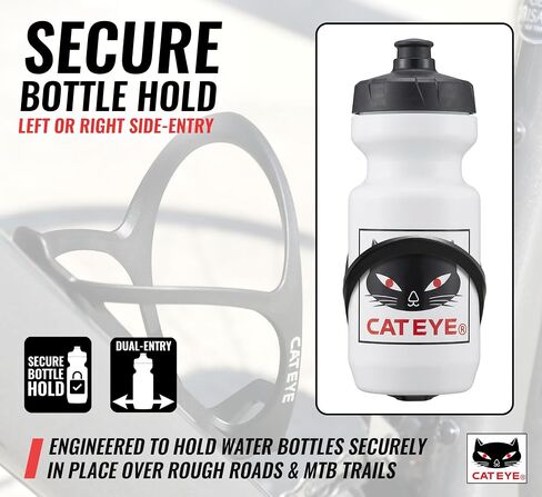 CATEYE BC-400 Bicycle Water Bottle Cage – Lightweight & Durable Bike Bottle Cage with Low-Profile Easy-Access Design, Securely Holds 20 oz, 24 oz & Larger Bottles, Fits Road, MTB & Gravel Bikes in Kuwait