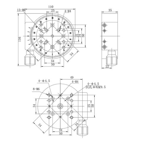 R Axis 360 Degree Manual Rotary Stage, Manual Rotating Platform Angle Adjustment Precision Indexing Plate Stage Turntable 100MM in Kuwait