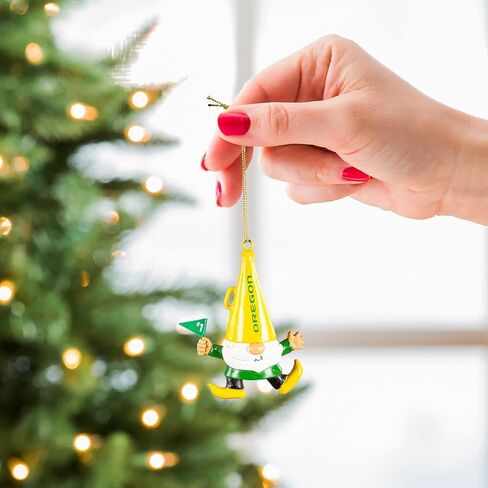 NCAA University of Oregon Gnome Fan Ornament | 3.4-inches Tall | Officially Licensed | Traditional Christmas Home Decor in Kuwait