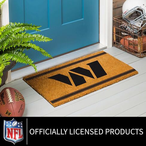 NFL Washington Commanders سجادة باب جوز الهند، مدخل داخلي وخارجي، 28 × 16 بوصة سجادات أرضية ترحيب خلفية غير قابلة للانزلاق لمخالب الكلاب الموحلة، ديكور منزلي لمدخل الباب الأمامي المقاوم للطقس in Kuwait
