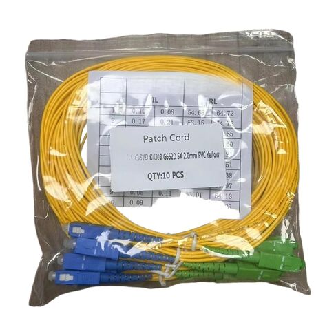 50 قطعة 3 متر PVC أصفر SC الألياف الضوئية وضع واحد (50 قطعة SC UPC-UPC) in Kuwait