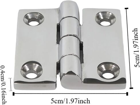 Hinge with 4 Holes 316 Stainless Steel Butt 38mm 40mm 50mm Mirror Polish Heavy Duty 1Pcs(50-50-4mm) in Kuwait