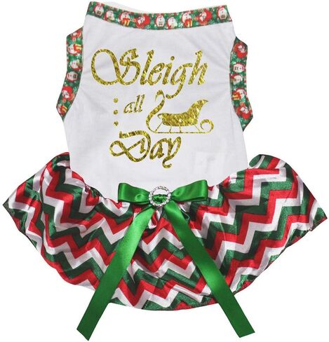 فستان Petitebella Sleigh All Day Puppy Dog (أحمر/أحمر LED، متوسط) in Kuwait