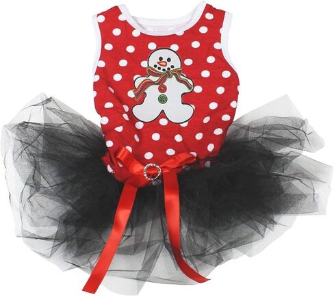 فستان Petitebella Gingerbread Snowman Puppy Dog (أحمر/أحمر LED، كبير) in Kuwait