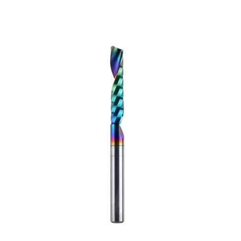 1pcs Solid Carbide CNC Spiral O Single Flute End Mill DLC Coating Tungsten 3.175/4/5/6mm Shank Aluminum 3D Engraving Milling Cutter for Wood Plastic(1F-D2.0-L08) in Kuwait