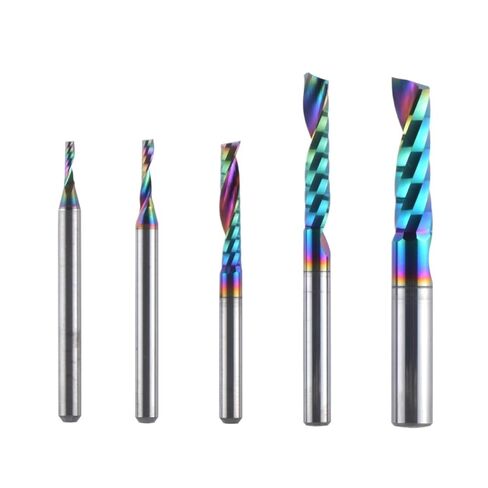 1pcs Solid Carbide CNC Spiral O Single Flute End Mill DLC Coating Tungsten 3.175/4/5/6mm Shank Aluminum 3D Engraving Milling Cutter for Wood Plastic(1F-D2.0-L08) in Kuwait