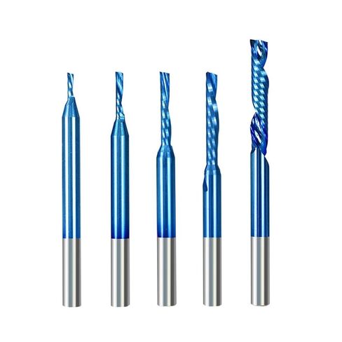 واحد الناي دوامة قاطعة المطحنة مجموعة 1-3.175 مللي متر 10 قطعة عرقوب CNC نهاية المطاحن قطع للخشب MDF PVC in Kuwait
