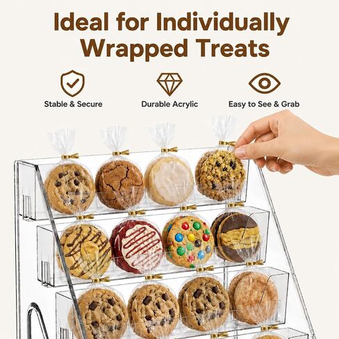 Acrylic Cookie Display Stand, 5-Tier Clear Dessert Display Rack for Cookies, Cupcakes & Pastries, Tiered Bakery Display Shelf for Markets, Vendor Booths, Coffee Bars & Retail (2) in Kuwait