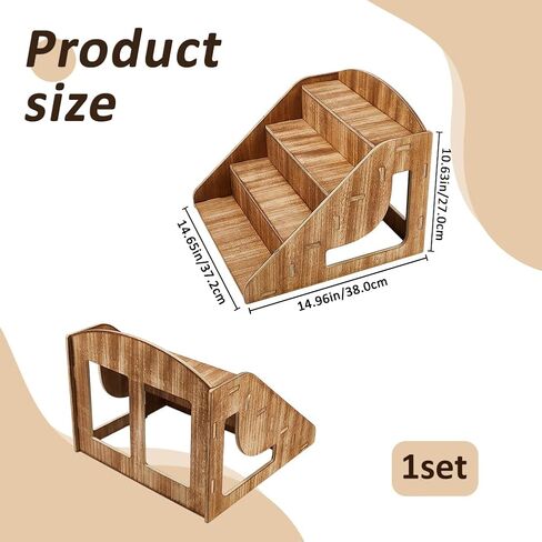 SUPERFINDINGS 4 طبقات عرض خشبي للبيع بالتجزئة 38 × 37.2 × 27 سم حامل عرض الصابون الخشبي منظم العطور حامل كب كيك حامل عرض الحلوى لتخزين المنزل وحفلات الزفاف وأعياد الميلاد in Kuwait