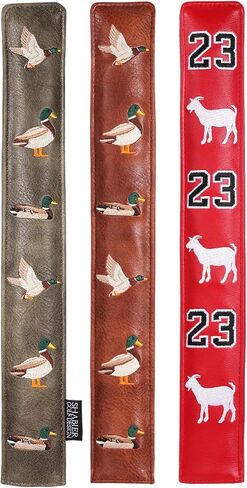Golf Design Alignment Stick Headcover Pu Leather, Embroidered Mallard Duck Theme in Kuwait