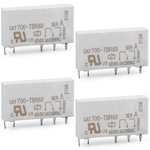 4Pcs CAT700-TBR60 5-Pin Industrial Relay Compatible with Control Panels, Automation Systems HVAC Lighting Control System and Electrical Cabinets, 60VDC 6A/250VAC in Kuwait