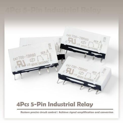 4Pcs CAT700-TBR60 5-Pin Industrial Relay Compatible with Control Panels, Automation Systems HVAC Lighting Control System and Electrical Cabinets, 60VDC 6A/250VAC in Kuwait