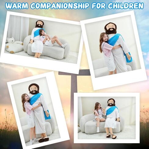 Giant Jesus Plush 6 Ft Jesus Stuffed Doll Plushie Toy Christian Pillow Religious Decoration Gift for Christening Easter (Blue) in Saudi Arabia