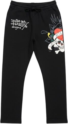 بنطال رياضي رجالي من ED HARDY Love Kills Slowly Fleece باللون الأسود EHMR8003-9 in Kuwait