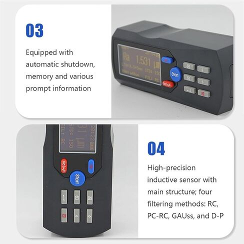جهاز اختبار خشونة الأسطح مزود بشاشة عرض LCD ومسبار ماسي، نطاق القياس Ra:0.025μm-12.5μm، دقة القياس 0.001μm in Kuwait