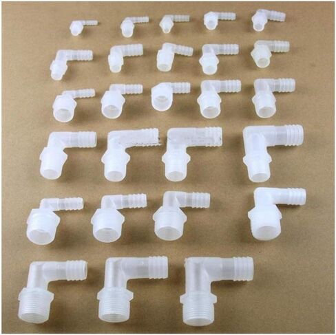 Plumbing Tools 20pcs 1/8 1/4 3/8 1/2 3/4 Male Thread Outer Tooth Pagodas Elbow Outside of The Tower Bend Hose Fittings (Size : 4.8mm Hose ID, Thread Specification : 3/4") in Kuwait