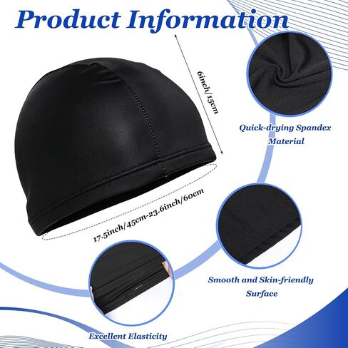 4 Pcs Swim Caps Nylon Spandex Fabric for Women Men | Stretchy Comfort Fit, 4 Pure Colors, Non-slip, Non-Snag for Long Hair, Breathable & Quick-Dry, Pool Beach Bath Use in Kuwait