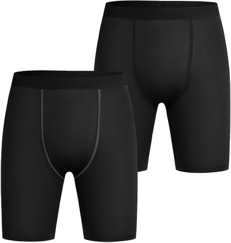 Compression Shorts Men, Spandex Athletic Workout Running Shorts, Tight Quick Dry Performance Baselayer Underwear in Kuwait
