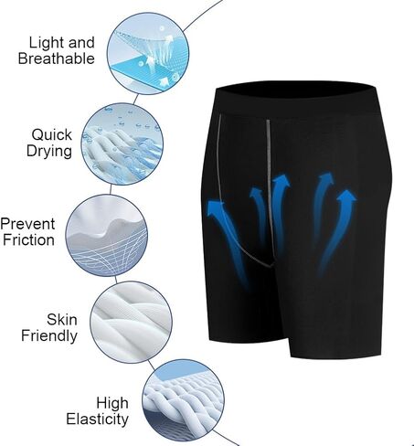 Compression Shorts Men, Spandex Athletic Workout Running Shorts, Tight Quick Dry Performance Baselayer Underwear in Kuwait
