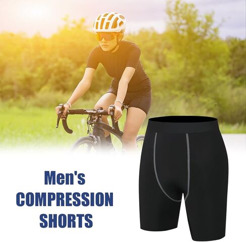 Compression Shorts Men, Spandex Athletic Workout Running Shorts, Tight Quick Dry Performance Baselayer Underwear in Kuwait