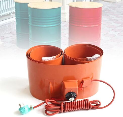 حزام سخان زيت السيليكون الكهربائي بقدرة 3000 واط لطبول 20 لتر - 200 لتر، منظم حرارة قابل للتعديل 30-150 درجة مئوية، وسادة تسخين مطاطية متينة، مثالية لتسخين السطل والاستخدام في الشتاء in Kuwait