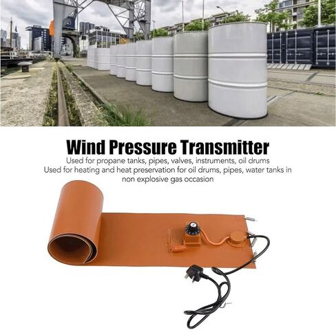 Adjustable Metal Drum Pail Heater 20-200L with 30/150℃ Thermostat, Silicone Oil Band, 1500W Knob Control for Efficient Barrel Heating in Kuwait