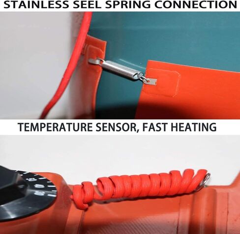55 Gallon Silicone Heater Pad with Adjustable Thermostat for Metal Drums - 150L, 1520 * 250mm - Efficient Barrel Heating Solution, Ideal for Winter Use in Kuwait
