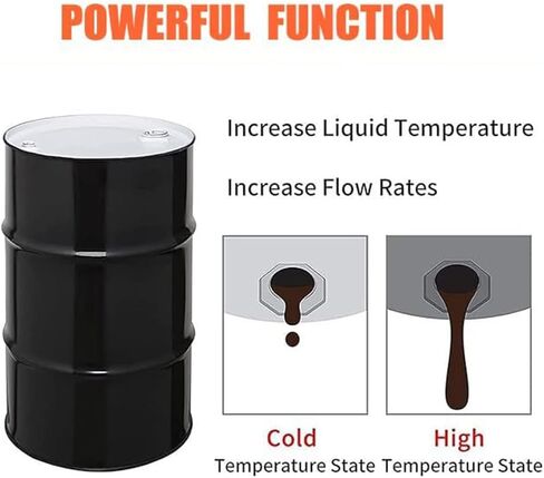 Digital Display 1500W Metal Drum Heater Pad for 55 Gallon Tanks | Elastic Spring Silicone Heating Blanket for Honey Oil Barrels & 100L Instruments in Kuwait