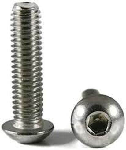 5/16"-18 x 2" Button Head Socket Cap Screw, Allen Socket Drive, 18-8 Stainless Steel, Full Thread - Quantity 10 - by Fastener Depot, LLC in Kuwait