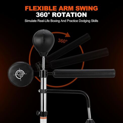 5-in-1 Freestanding Punching Bag for Adults & Teens, Adjustable Height Heavy Boxing Bag with 360° Rotating Bar, Dual Speed Bags & Stable Base for Home Gym Training in Kuwait