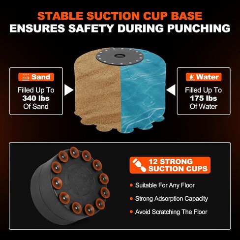 5-in-1 Freestanding Punching Bag for Adults & Teens, Adjustable Height Heavy Boxing Bag with 360° Rotating Bar, Dual Speed Bags & Stable Base for Home Gym Training in Kuwait