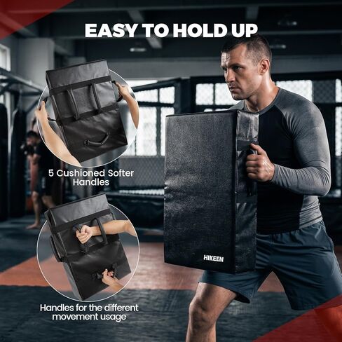 Hikeen Blocking Kick Shield Muay Thai Pads, Denser Softer Foam Kick Boxing Pads for MMA, Martial Arts, Karate, Taekwondo, Punching, Foot, Knee and Elbow Target- 24"x16" Pad with Handles (1PCS) in Kuwait