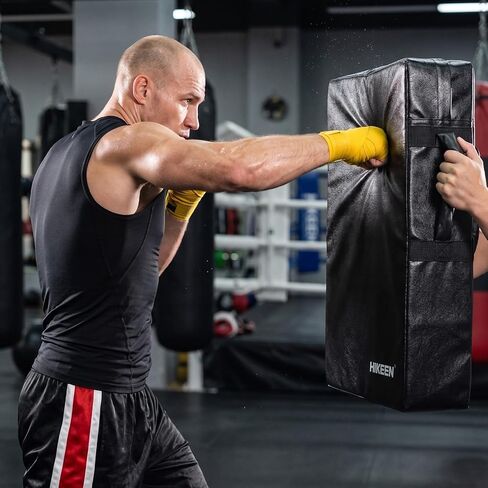 Hikeen Blocking Kick Shield Muay Thai Pads, Denser Softer Foam Kick Boxing Pads for MMA, Martial Arts, Karate, Taekwondo, Punching, Foot, Knee and Elbow Target- 24"x16" Pad with Handles (1PCS) in Kuwait