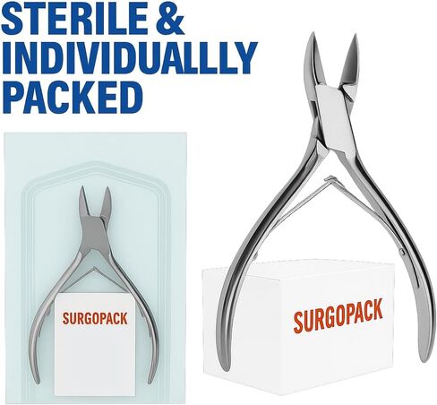 Box of 20 Surgopack Sterile Single Use Podiatrist Pedicure Ingrown Toenail Nippers Clippers Stainless Steel 14cm / 5.5" Individually Packed in Kuwait