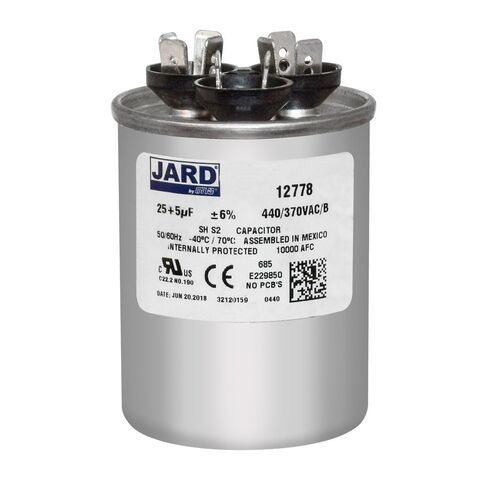 Motor Dual Run Capacitor Round 25 + 5 uf MFD 440 Volt VAC 12778 in Kuwait