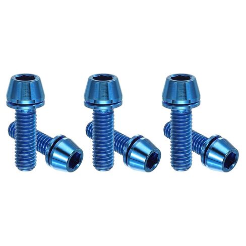 Patikil M5x18mm Titanium Bicycle STEM BOLT ، 6 حزمة مسدس مدبب بروت براغي الجبل بديل المسمار مع غسالة لأجزاء جذع الدراجات ، الأرجواني in Kuwait